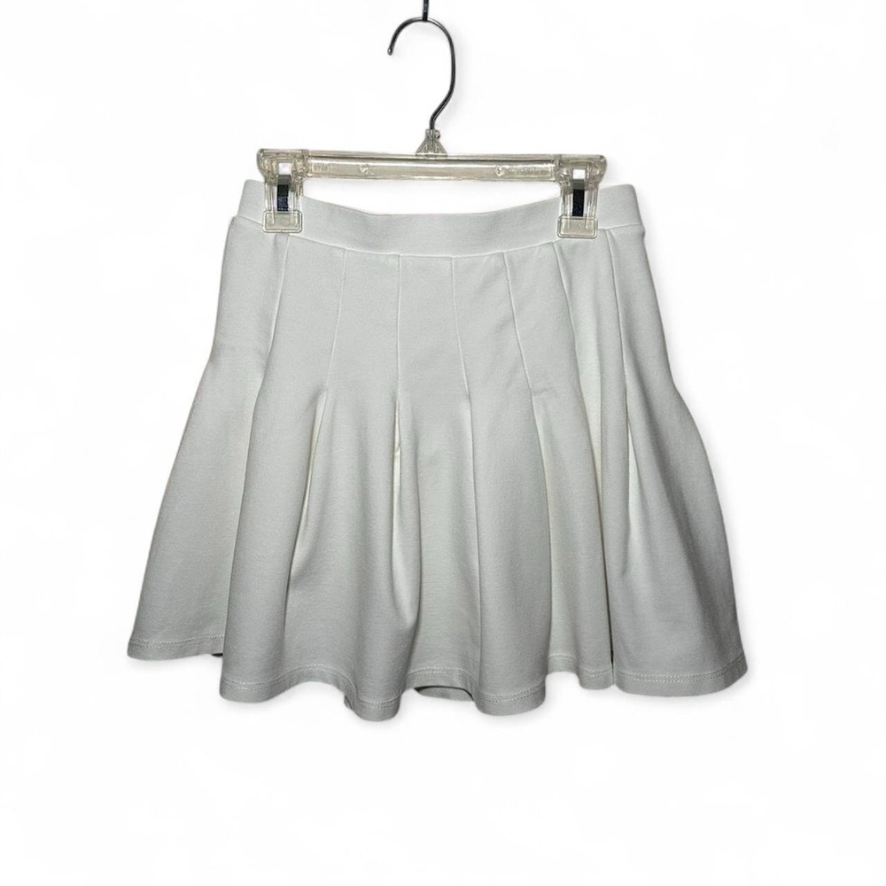 Altar'd State White Pleated Skater Mini Skirt